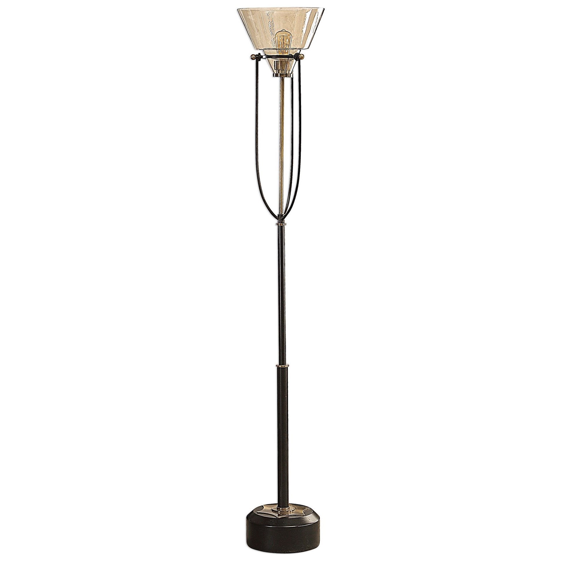 Uttermost Floor Lamps Amaleeda Amber Glass Floor Lamp Mueller